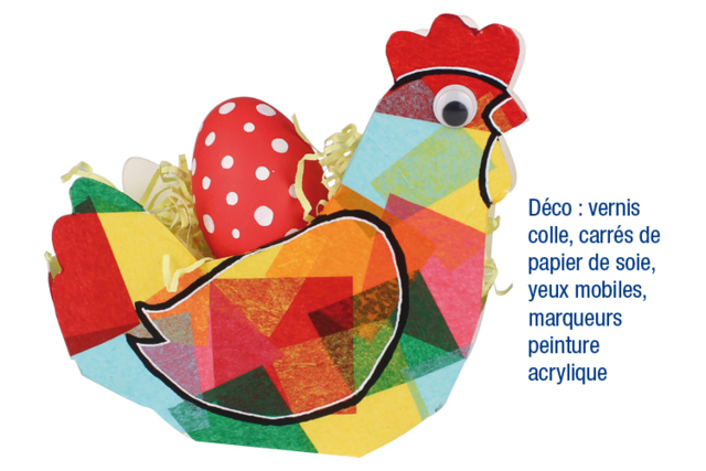 Chicken Basket Decorating Kit - 6 pcs - 6 - Easter Craft Kits - 10doigts.com - Kits créatifs Pâques - 10doigts.fr