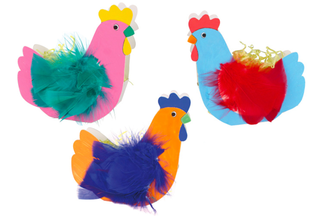 Chicken Basket Decorating Kit - 6 pcs - 3 - Easter Craft Kits - 10doigts.com - Kits créatifs Pâques - 10doigts.fr