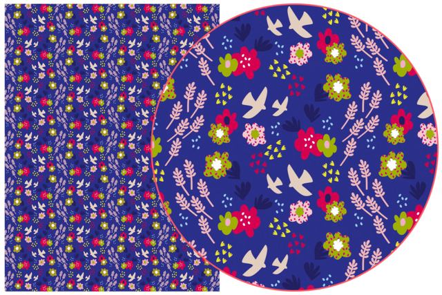 papel decopatch azul pájaros - Papiers Décopatch - 10doigts.fr