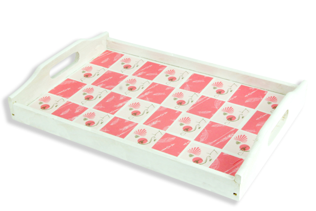 papel decopatch flamenco rosa - Plateaux en bois - 10doigts.fr