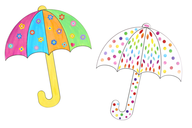 Giant Decoratable Umbrellas - 6 Pieces - 5 - Coloring Shapes and Drawings - 10doigts.com - Coloriage - 10doigts.fr