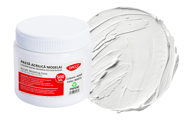 pasta de estructura acrílica 500 ml - Peinture relief 3D pour effets de matière et créations en volume - 10doigts.fr