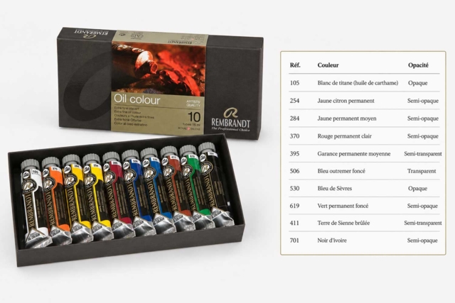 Extra fine Oil Paint Rembrandt - 10 x 15 ml - Peinture à l'huile Beaux-Arts - 10doigts.fr