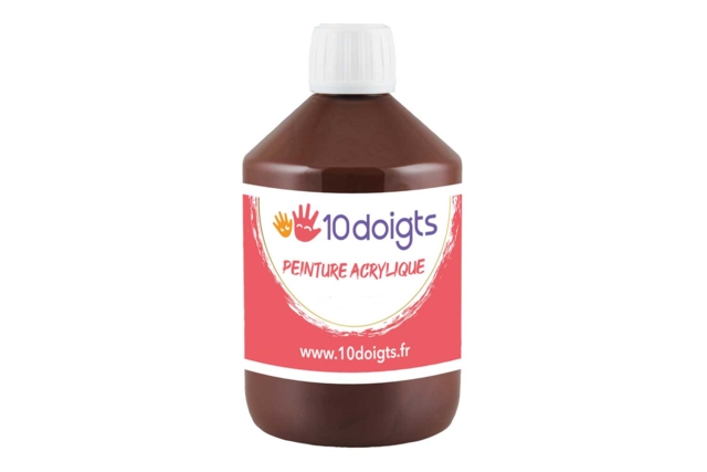 Pintura acrílica 500 ml - Marrón - Peinture acrylique 10doigts - 10doigts.fr