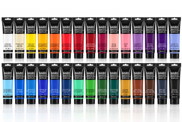 Liquitex Basics Acrylic Paint, 118 ml tube (30 colors) - Peinture acrylique artiste - 10doigts.fr