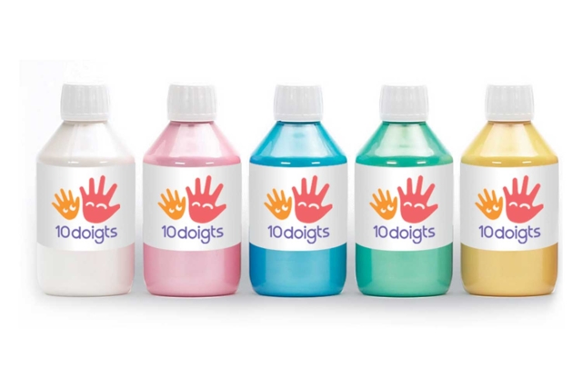 Pintura acrílica nacarada 10doigts, 250 ml - 5 colores - Peinture métallisée et nacrée - 10doigts.fr