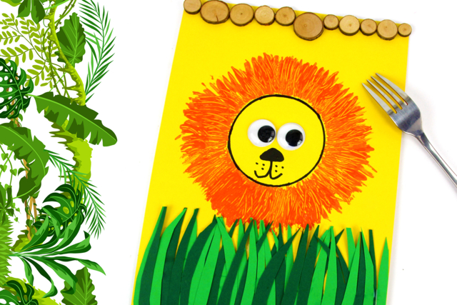 Pintura tenedor : León - Décors nature - 10doigts.fr
