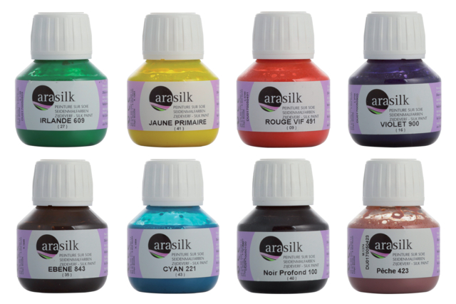 Special Silk Paint, 50 ml - 8 Colors - 1 - Silk Painting - 10doigts.com - Peinture sur soie - 10doigts.fr