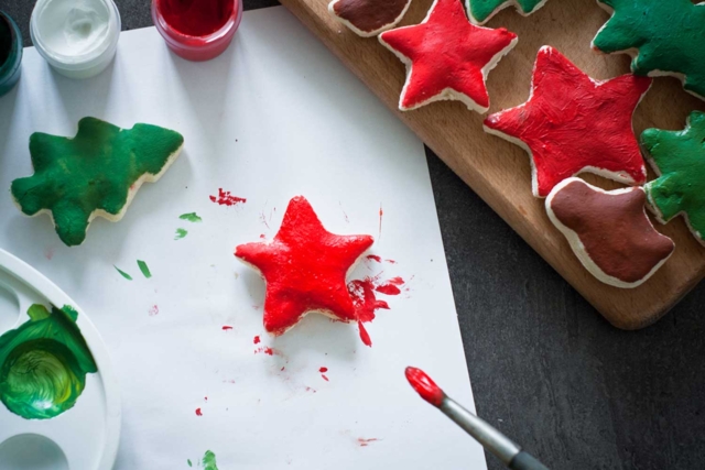 pintura sobre pasta de sal de Navidad - Peintures aux tons de noël - 10doigts.fr