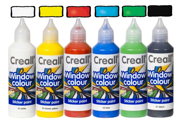 Window Color Paint - 6 Basic Colors + Gift - 1 - Window Color Paint for Windows - 10doigts.com - Peinture Window Color : décorez vos fenêtres avec des motifs repositionnables et réutilisables - 10doigts.fr