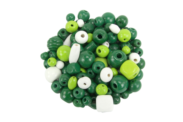 abalorio de madera verde - Perles Bois - 10doigts.fr