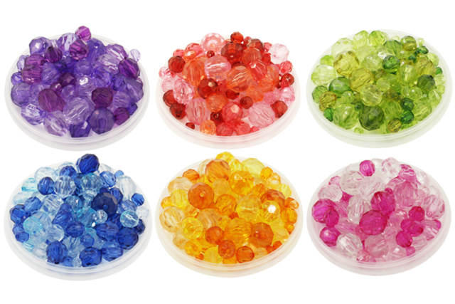 abalorios facetados de acrílico mega surtido - Perles Acrylique - 10doigts.fr