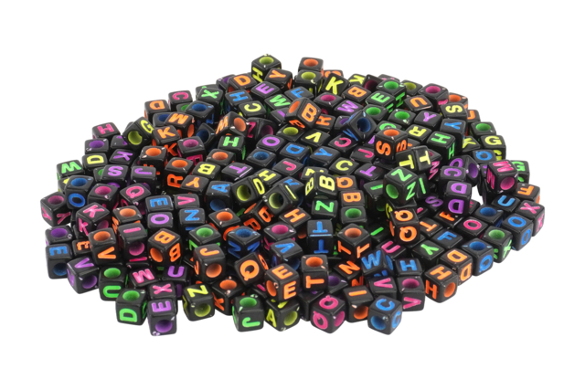 abalorios letras cubo negro - Perles Alphabet - 10doigts.fr