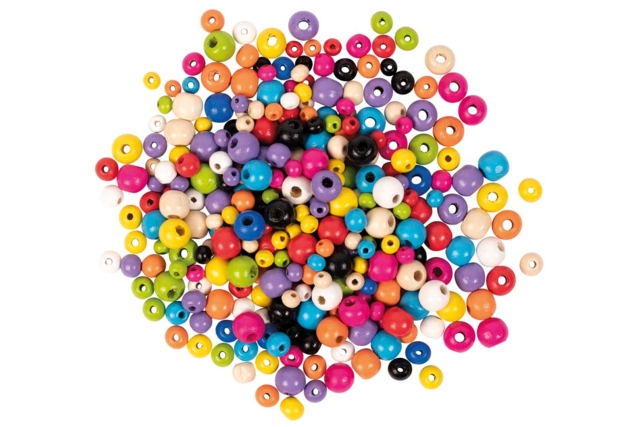 abalorios de madera coloridos tamaños surtidos - Perles Bois - 10doigts.fr