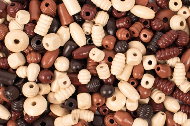 abalorios de madera colores naturales - Perles Bois - 10doigts.fr