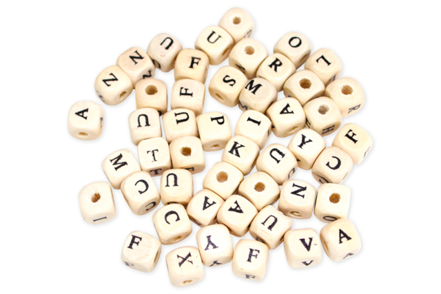 Wooden Alphabet Beads - 100 Beads - 1 - Message Jewelry - 10doigts.com - Bijoux messages - 10doigts.fr