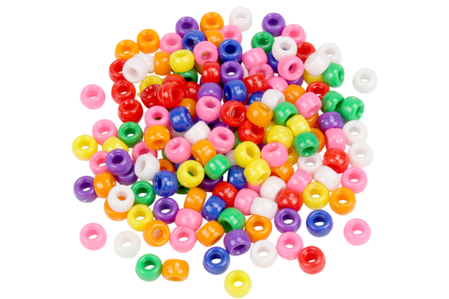 Opaque Large Hole Beads - 160 Beads - 1 - Plastic Beads - 10doigts.com - Perles Plastique - 10doigts.fr
