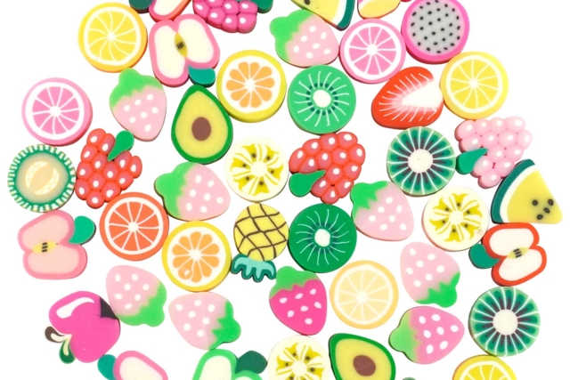 Fruit Beads - 50 Beads - 2 - Polymer Clay Beads - 10doigts.com - Perles Pâte polymère - 10doigts.fr