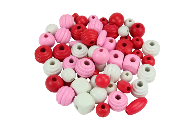 abalorios de madera rosa - Perles Bois - 10doigts.fr