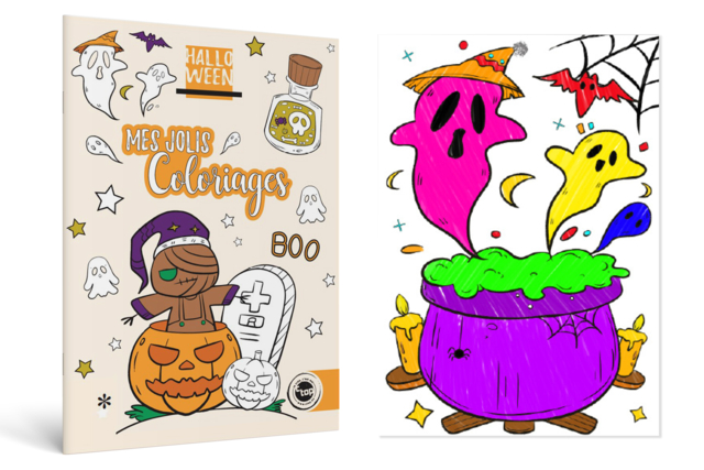 pequeño Cuaderno de colorear Halloween - Supports d'Halloween à décorer - 10doigts.fr