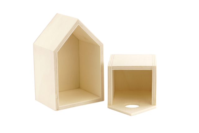 Small Wooden House with Drawer - 4 - Wooden Boxes - 10doigts.com - Boîtes en bois - 10doigts.fr