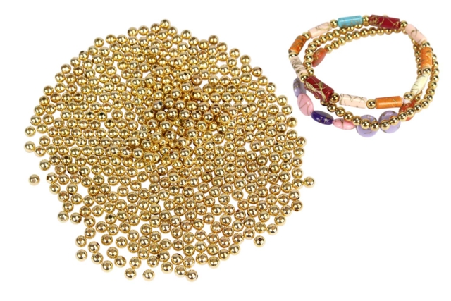 Metallic Gold Round Plastic Beads - 1500 Beads - 9 - Plastic Beads - 10doigts.com - Perles Plastique - 10doigts.fr