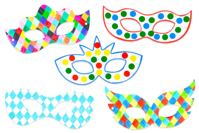 máscara arlequín - Masques créatifs enfants - 10doigts.fr