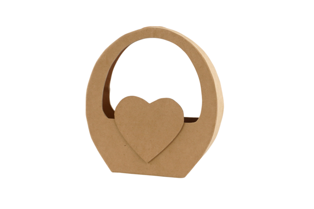 Small Brown Cardboard Heart-Shaped Basket - 5 - Cardboard Pots - 10doigts.com - Pots en carton - 10doigts.fr