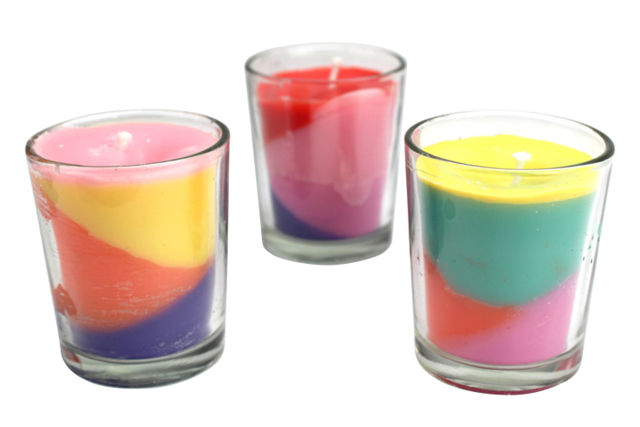 farolillo con vela de colores - Parfums et Colorants Bougies - 10doigts.fr