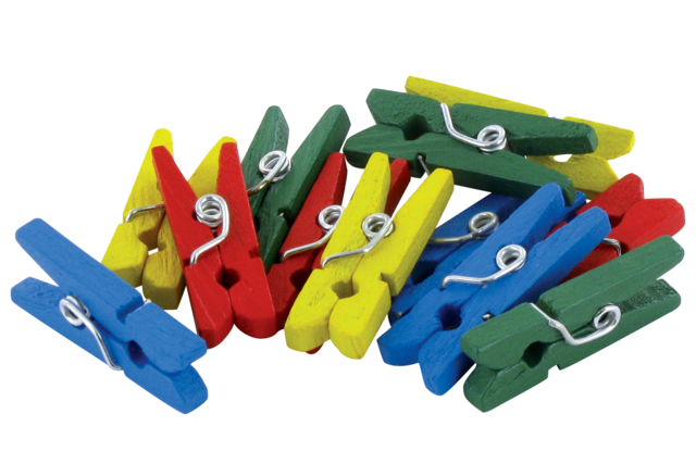 Assorted Colored Clothespins - 50 Pieces - 1 - Wooden Clothespins - 10doigts.com - Pinces à linge en bois - 10doigts.fr