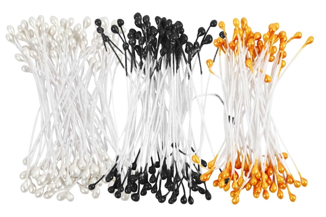 Estambres para flores artificiales - Colores a elegir - Fleurs en papier crépon : créez des bouquets éternels - 10doigts.fr