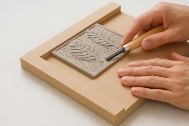 Linocut Holding Board - 2 - Linocut - 10doigts.com - Matériel de linogravure : s'initier à l'impression d'estampes maison - 10doigts.fr