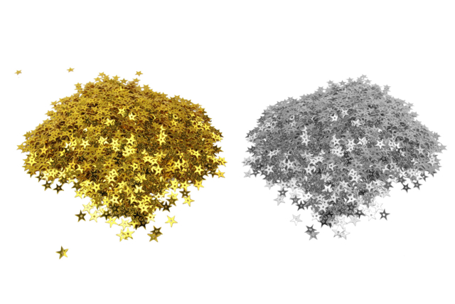 Gold and Silver Star Sequins - 16,000 pcs - 1 - Sequins - 10doigts.com - Sequins - 10doigts.fr