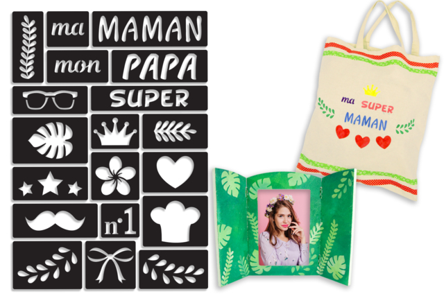 Removable Adhesive Stencils - 19 Detachable Designs - 1 - Adhesive Stencils - 10doigts.com - Pochoirs adhésifs : la solution parfaite pour des motifs nets et sans bavure - 10doigts.fr