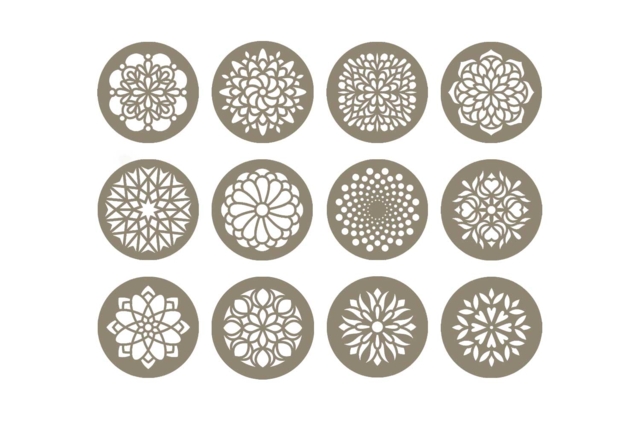 Mandalas Stencils - 12 Pieces - 3 - Stencils - 10doigts.com - Pochoirs pour s'initier au dessin et à la peinture - 10doigts.fr