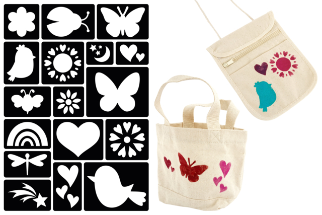 Plantilla serigrafía corazones y naturaleza - Pochoirs adhésifs : la solution parfaite pour des motifs nets et sans bavure - 10doigts.fr