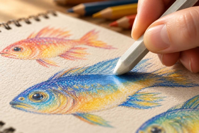 pez colorear brillante - Accessoires de dessin Beaux-Arts - 10doigts.fr