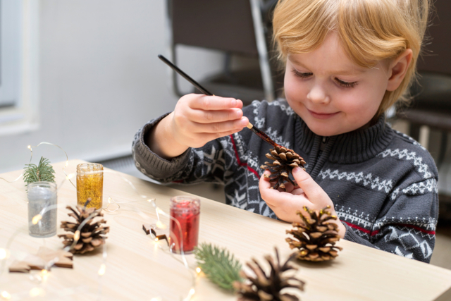 pintura de piña para niños - Décors nature - 10doigts.fr