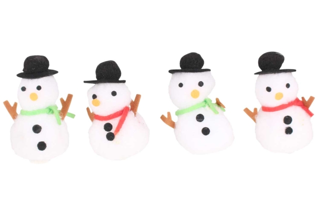 Pompon Muñeco Nieve Noel - Petites décorations de Noël - 10doigts.fr