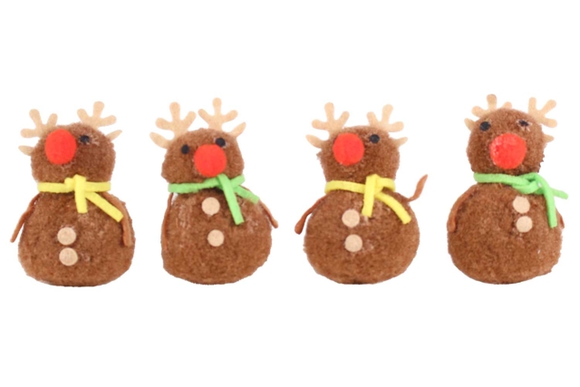 Pompon reno Navidad - Petites décorations de Noël - 10doigts.fr