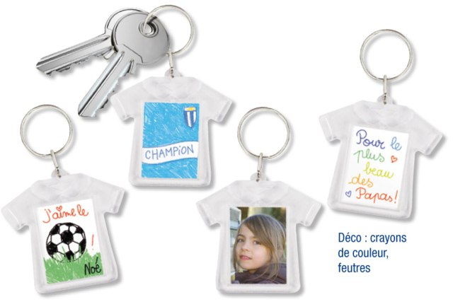 Keychains "T-shirt" - 2 pieces - 4 - Transparent Plastic - 10doigts.com - Plastique Transparent - 10doigts.fr
