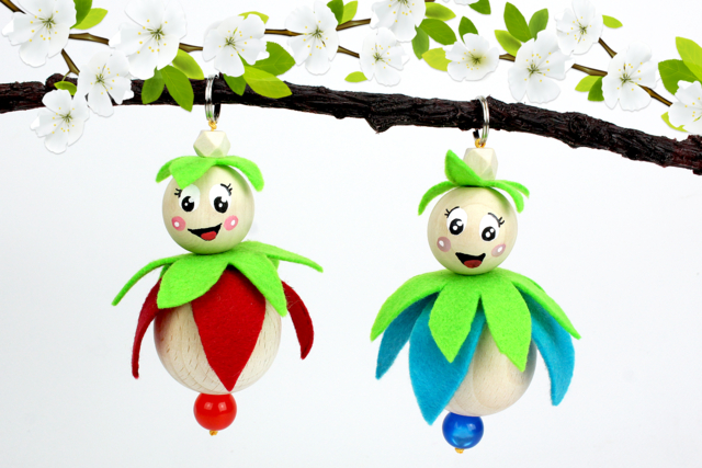 Llaveros Hadas de la Primavera - Perles Bois - 10doigts.fr