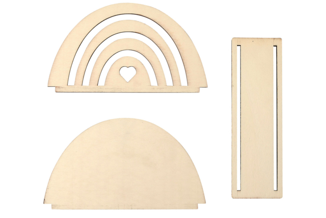 Wooden Rainbow Mail Holder - 3 - Wooden Office Items - 10doigts.com - Objets bois pour le bureau - 10doigts.fr