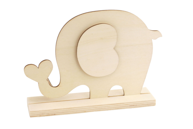 Wooden Elephant Photo Holder with Base - 2 - Wooden Photo Frames - 10doigts.com - Cadres photos en bois - 10doigts.fr