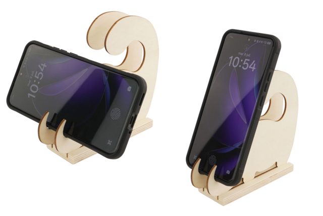 Wooden Dinosaur Smartphone Holder - 5 - Wooden Office Items - 10doigts.com - Objets bois pour le bureau - 10doigts.fr