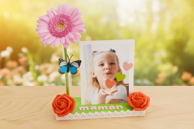 Wood Photo Holder and Bud Vase - 2 - Wooden Photo Frames - 10doigts.com - Cadres photos en bois - 10doigts.fr