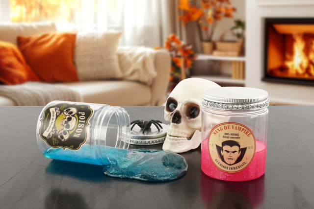 pot de slime halloween - Plastique Transparent - 10doigts.fr