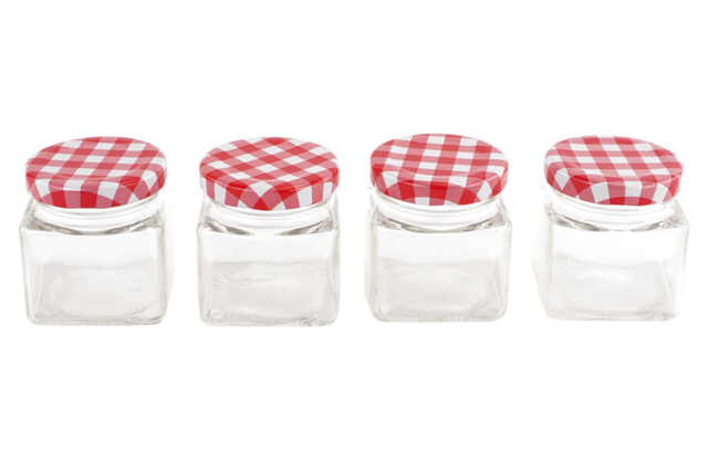 Glass Jam Jars - 4 Pieces - 2 - Glass Supports - 10doigts.com - Supports en Verre - 10doigts.fr