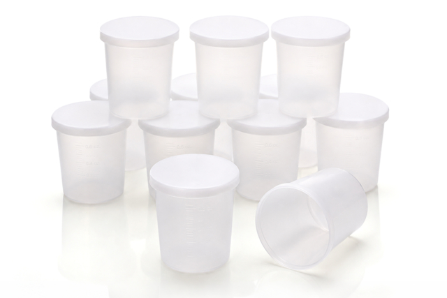 Botes graduados de 30 ml de plástico con tapas - Palettes et rangements - 10doigts.fr