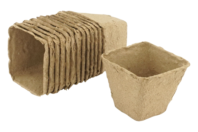 Natural Fiber Pots - 14 Pieces - 1 - Cardboard Pots - 10doigts.com - Pots en carton - 10doigts.fr